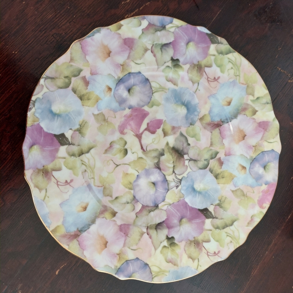 Skye McGhie Morning Glory Porcelain Plate, 10" Decorative Plate